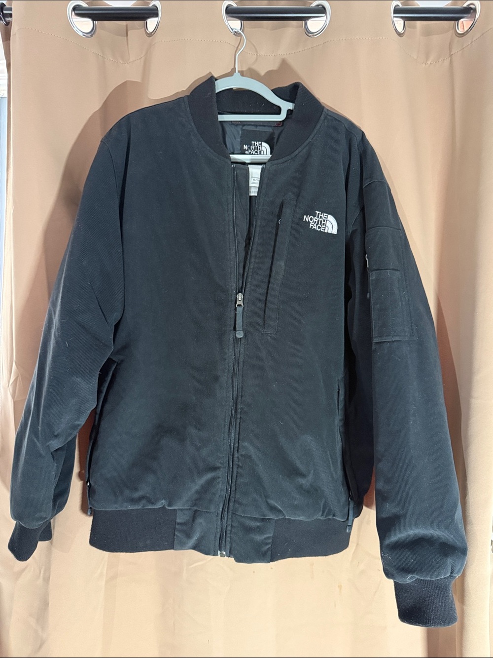 The North Face Black Zip-Up Corduroy Bomber Jacket